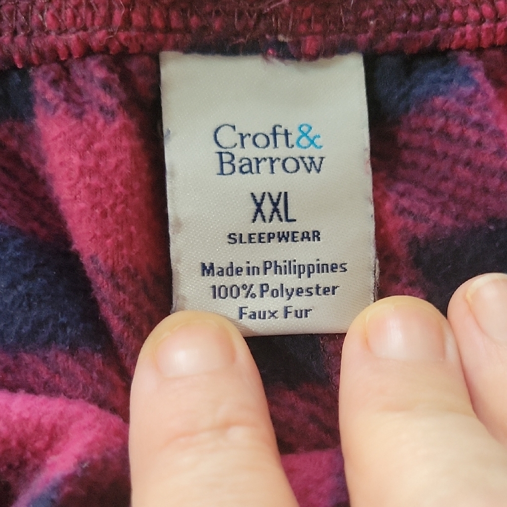 3/$12 Croft & Barrow Purple and Pink Plaid Pajama Pants - Picture 2 of 4